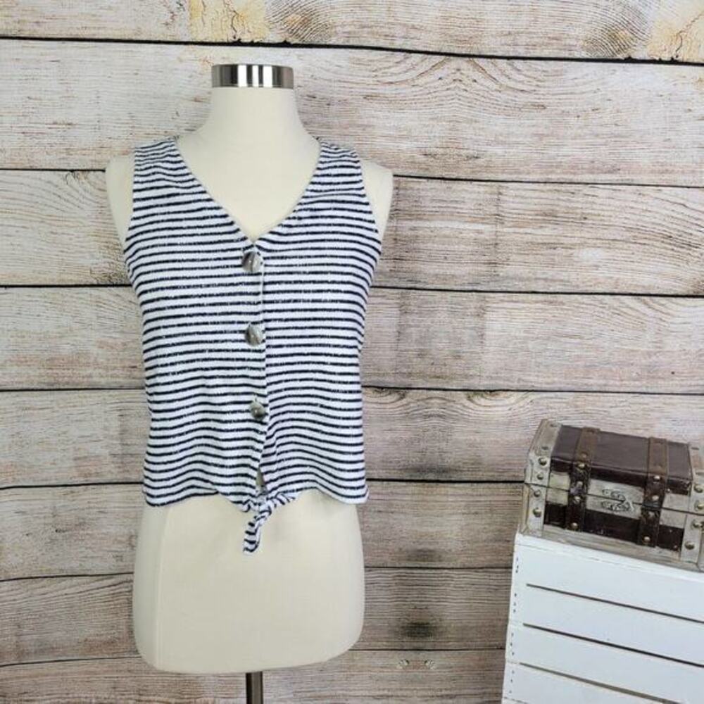 5/$25 Old Navy Cropped Tie-Hem Textured-Knit Sleeveless‎ Top XS
